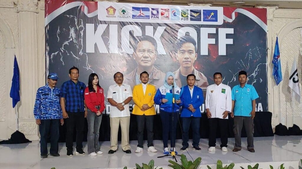 Koalisi Indonesia Maju atau KIM Kabupaten Blora deklarasi Prabowo - Gibran menang satu putaran (Foto Muntiyas Sylfani/JATENG UPDATES)